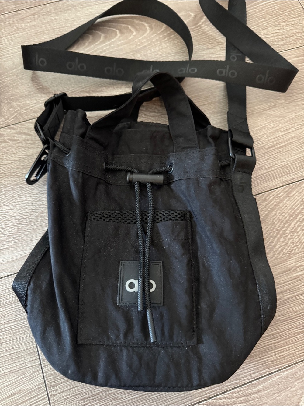 ALO Yoga Black Drawcord Crossbody Bag